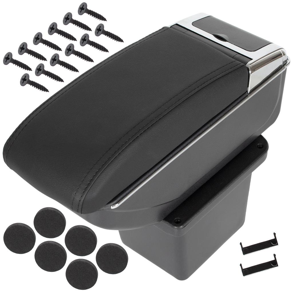 Hyundai I30 I 07-12 Armrest with Storage Compartment, Black Eco Leather + Mounting Kit