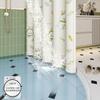 Foldable Waterproof Shower Curtain with Suction Cups No Drilling for Bathroom Partition Dry and Wet Separation EVA Curtain