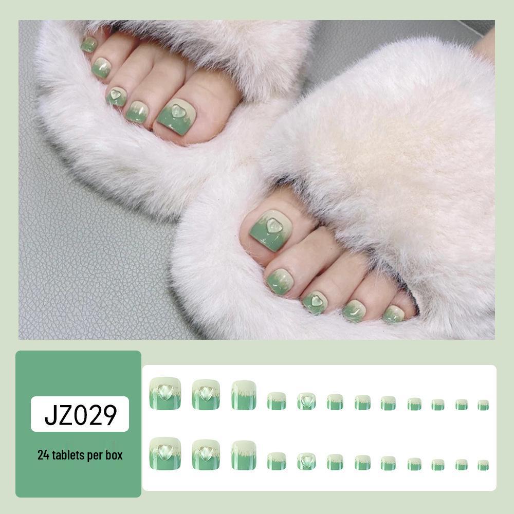 

Waterproof Toenail Tips with Diamond Design - Handmade Wearable Nails