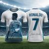 Sonderedition Ronaldo Sommer 3D-gedrucktes Kinderfußballtrikot T-Shirt, schnelltrocknend und atmungsaktiv, geeignet für den Alltag.