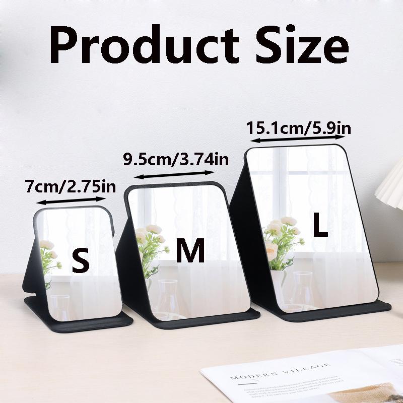 Folding Makeup Mirror High-quality Portable Desktop Makeup Mirror Single-side Creative Women Solid Color Standing Makeup Mirror