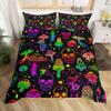 Christmas Gnomes Duvet Cover Set Grey King Size Santa Claus Snowflake Bedding Set 3pcs Xmas Comforter Cover with 2 Pillowcases