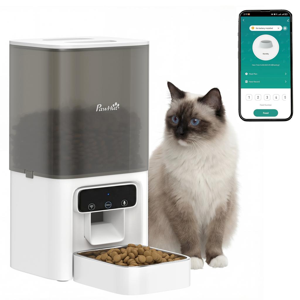 Automatic Cat Feeder, 4.5L WiFi Cat Food Dispenser with Timer, Programmable 1-10 Meals, Auto Pet Feeder
