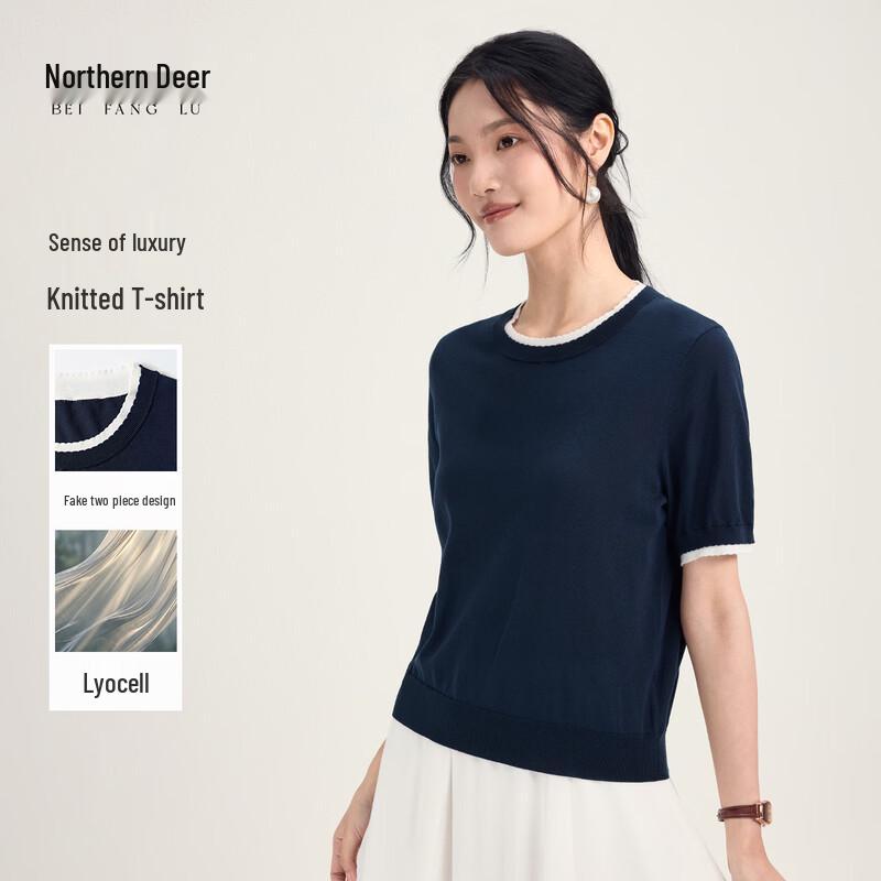 Northern Deer Premium Lace Knit T-Shirt L