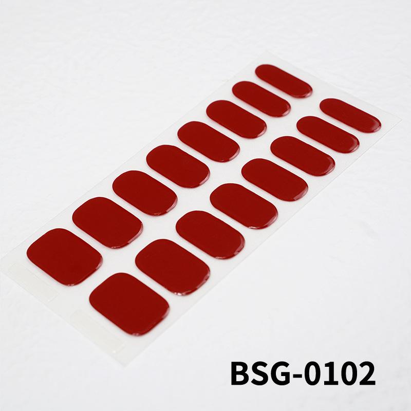 Nail Sticker Waterproof Lasting Stereoscopic Light Therapy Semi-curing Solid Color Japan and South Korea Gel Nail Sticker Nail Jewelry