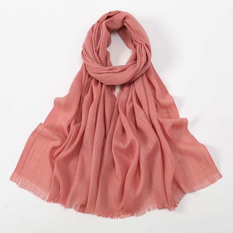 New Hot-selling Bamboo Cotton Solid Color Long Towel, Boutique Breathable Women's Versatile Bag Head Soft Scarf