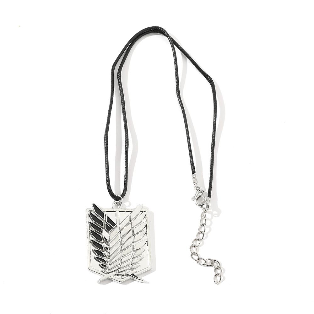 Anime Attack on Titan alloy Necklace figure Toys Wings of Liberty Shingeki No Kyojin Leather Chain Gold Color Pendant gift