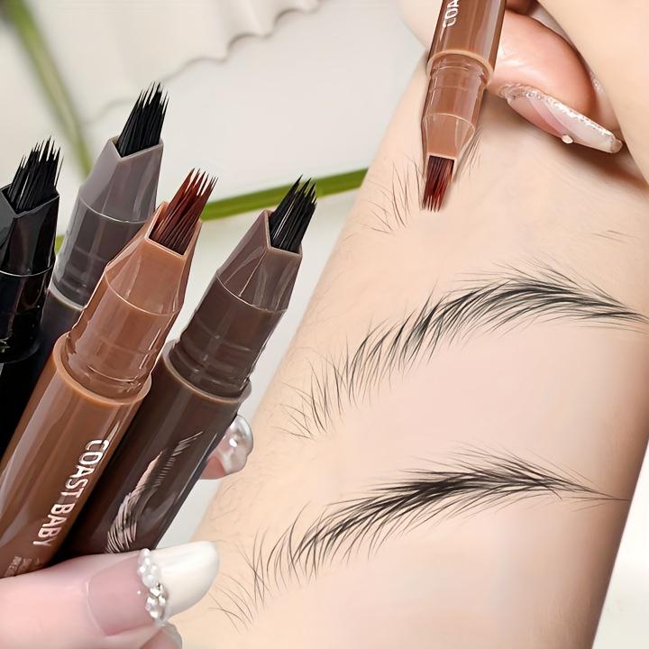 Dual-Tip Eyebrow Pencil with Multi-Bristle Brush Tips  Waterproof & Smudge-Proof Formula,  Instant Volume Defined Brows & Hairline Filling
