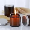 Amber Glass Candle Holder Jar 