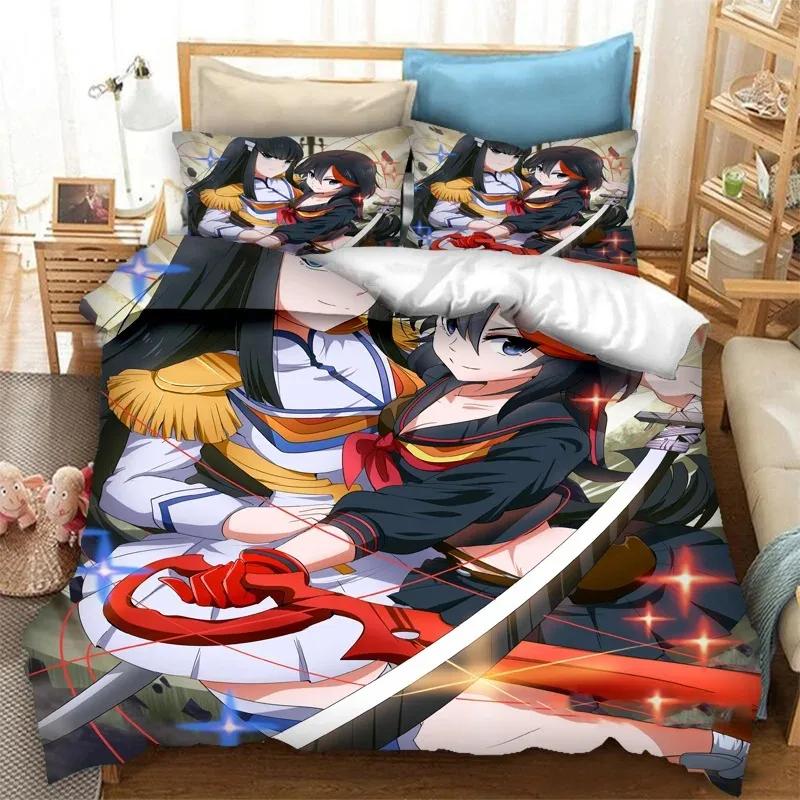 3D Print Anime Kill La Kill Bedding Set Boys Girls Twin Queen Size Duvet Cover Pillowcase Bed Kids Adult Fashion Home Textiles