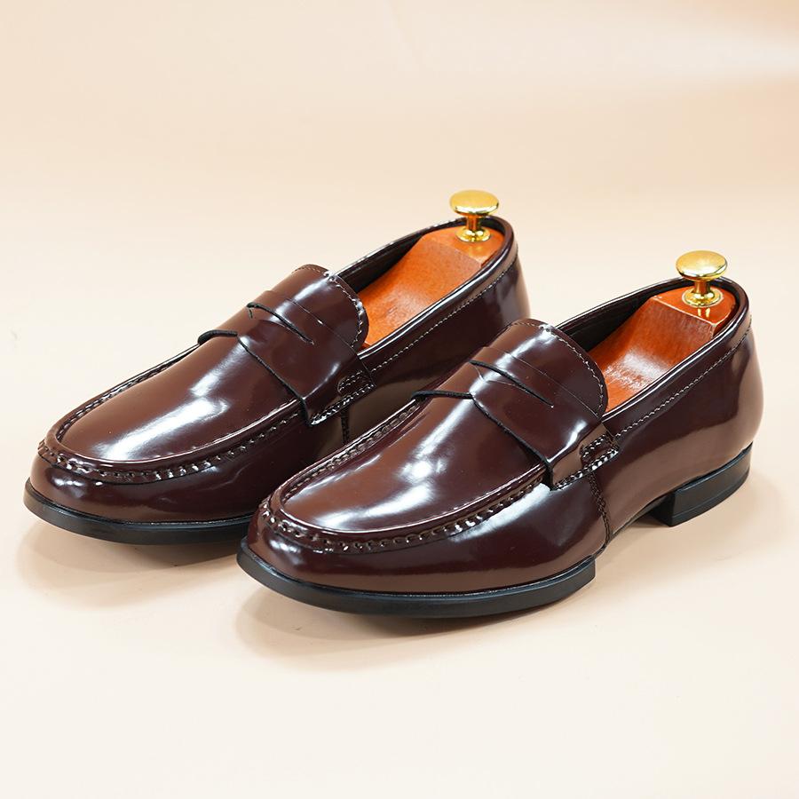 

Мужские лоферы из кожи высокого класса, весенние дышащие туфли для бизнеса и повседневной носки на мягкой подошве, универсальные туфли Doudou 44