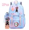 2Pcs/set Cute K-Pop Demon Hunters Printed Backpack with 750Ml Water Bottler for Teenager Student Girl Boy Large Capacity Waterproof Bookbag Travel Bag