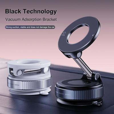 Car Mount Electric Vacuum Magnetic Holder Foldable Strong Suction Stand For Cell Phone