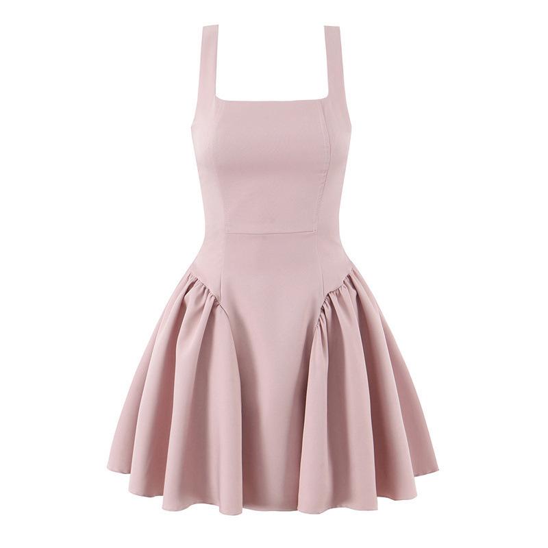 Sleeveless Chic Square Neck Mini Dress: 2026 Sexy Slimming Style