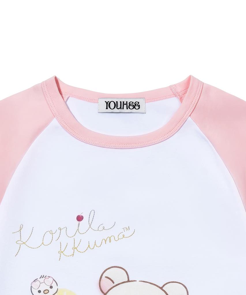 YOUHEE [Korilakkuma] Raglan T-Shirts Pink