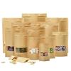 100pcs Kraft Paper Self-supporting Bag Window Visual  Thick Food Self Sealing Bag Moisture-proof Snacks Candy Seal Storage Bag