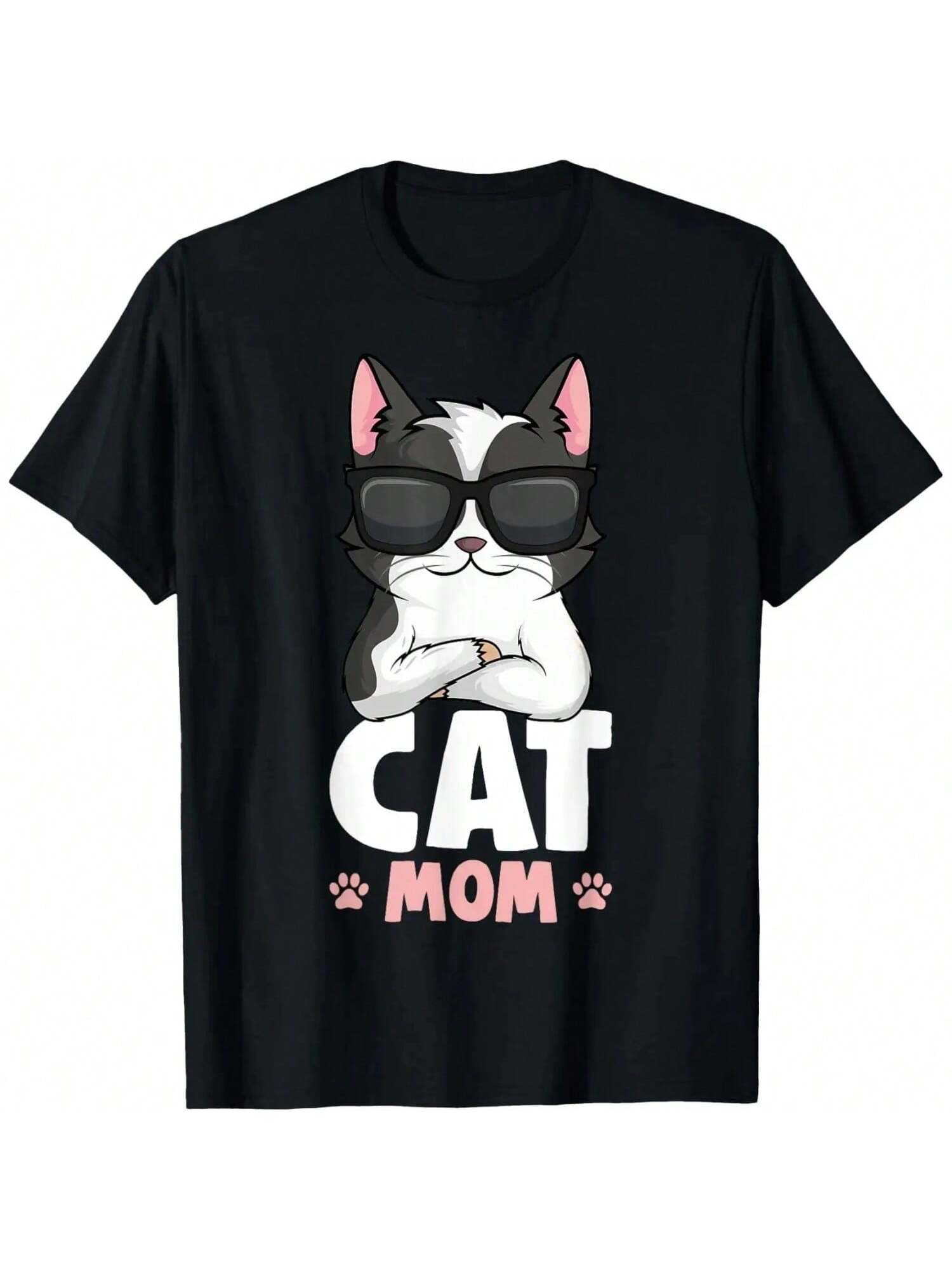 Cat Mom Kitty Girls T-Shirt S разноцветный
