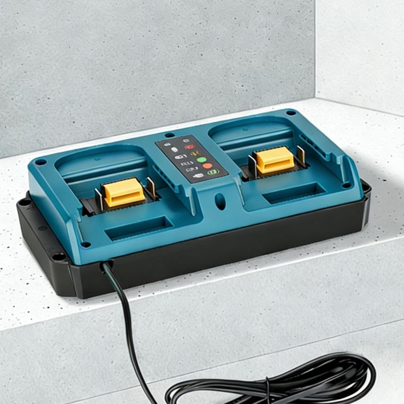 Battery Adapter Charging Solution Double Port Power Charging Base for Various Devices Waterproof Cable Small Design