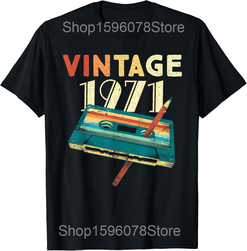 54th Birthday Vintage 1971 54 Years Old T Shirts Men Women Cotton Humor Streetwear Tee Shirt Short Sleeve Unisex Loose Clothing