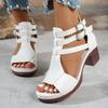 Fashion Summer Women Slip On High Heels Sandals Lightweight Chunky Platform Designer Shoes Women Comfortable Casual Beach Ankle Sandals