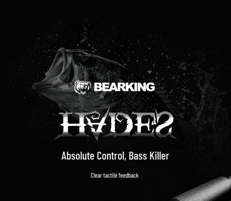BEARKING HADES Ultra-Light Carbon Fiber Bass & Perch Lure Rod with Woven Handle