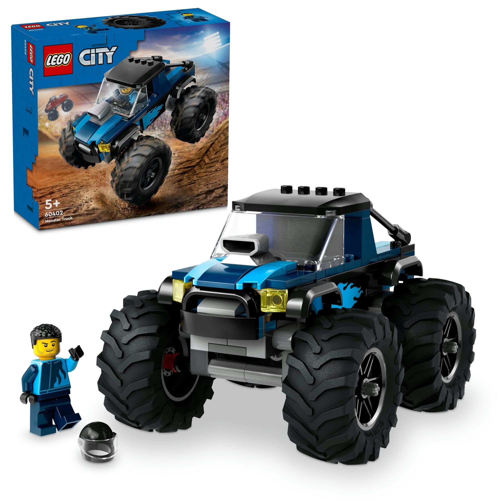 LEGO City Monster Truck Toy Playset 60402 Blue Vehicle for Kids 5-8 Years Old