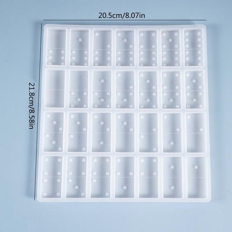 Handgefertigte Jumbo-Silikon-Domino-Form 28 Kavitäten Form Professionelle Domino-Formen für Harzguss Flexibel Antihaftbeschichtet