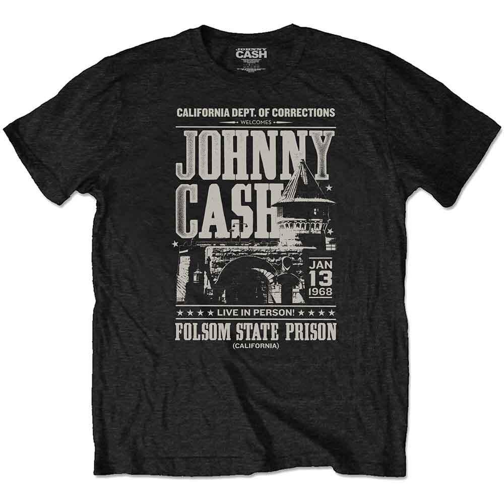 Johnny Cash Prison Poster T-Shirt Black New Unisex T-Shirt L