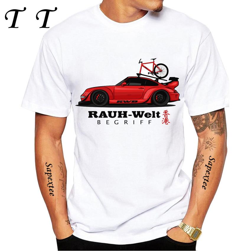 New Summer Men Short Sleeve RWB 997 Manga Style It All Starts With A Dream Car Classic T-Shirt Hip Hop Boy White Casual Tees