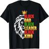 Black Men African Lion Father Day Dad Leader Black King T-Shirt