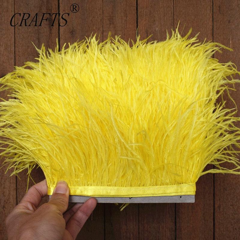 FeatherHigh quality fluffy ostrich feather trimming cloth sideband 5M 10M long DIY clothing accessories decorative accessories 8-11cm
