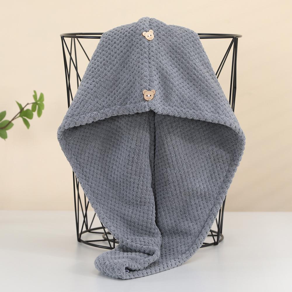 Burlap Quick-Dry Double-Layer Hair Wrap Towel - Water-Absorbent Bath Cap for Women