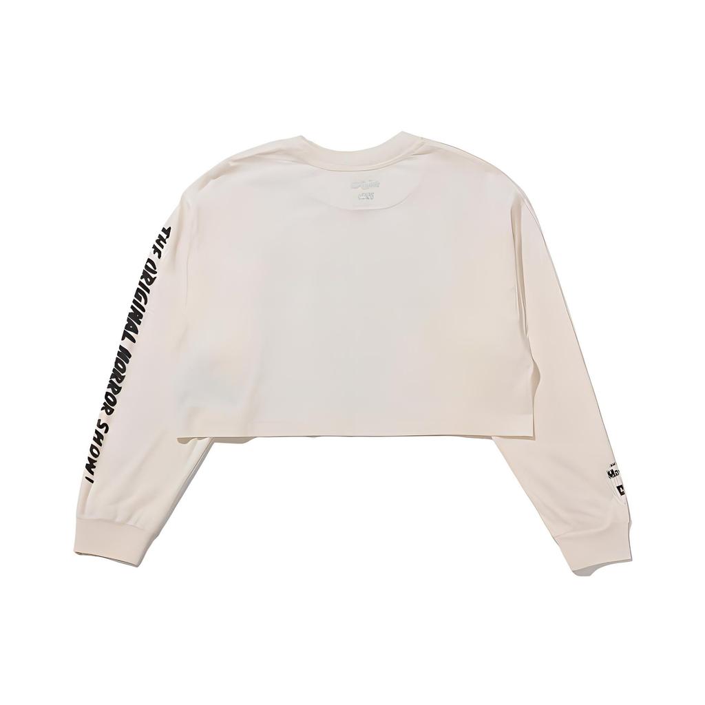 Levis X Universal Monsters Clothing Collection Letter Pattern Printed Crew Neck Long Sleeve T-Shirt FW22 Women T-Shirts Beige A36840000