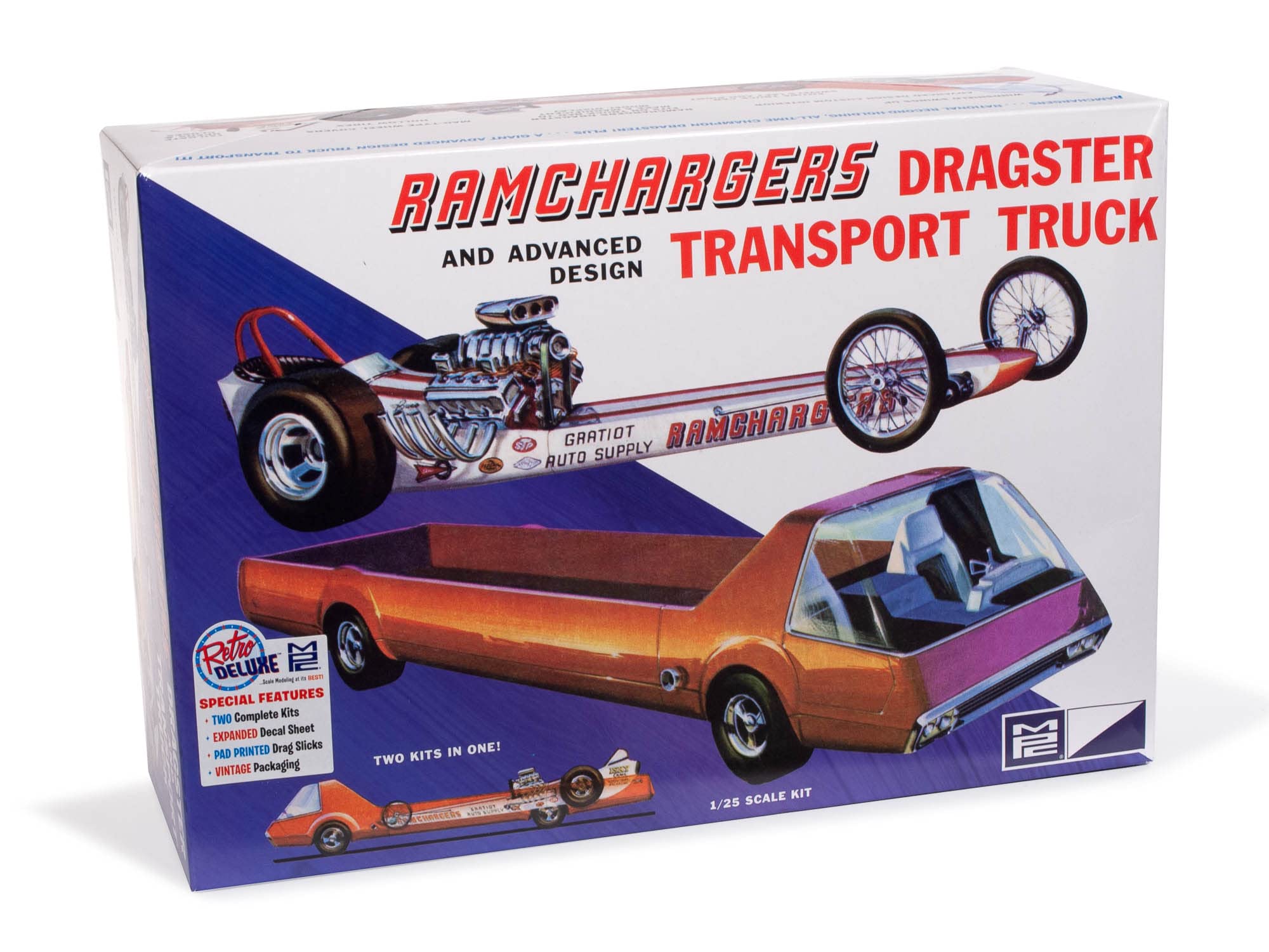 

MPC Ram Chargers Dragster Транспортный грузовик Пластиковая модель MPC970 Литье Цвет 1/25 &
