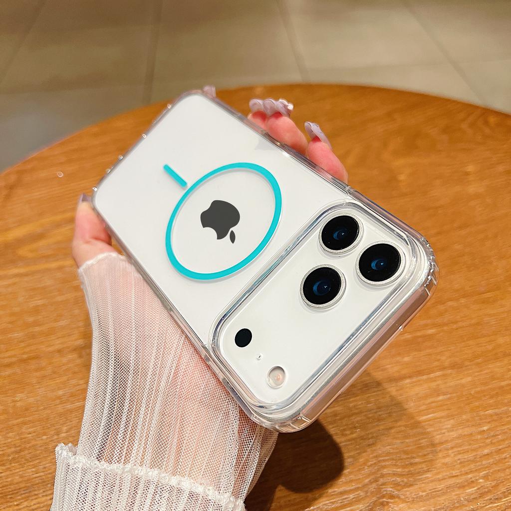 Luxury Slender Circle Magnetic Case for iPhone 17 Air 16 15 14 Plus 13 12 11 Pro X Xs Max Case for Magsafe Wireless Charge Cover