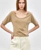 NOTIA Slim Fit U Neck T-Shirts - Beige