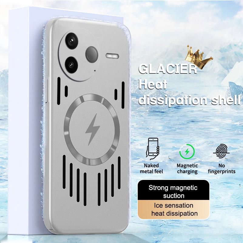 

Hollow Back Plate Heat Dissipation Magnetic Suction Phone Case for Poco F7 Ultra POCO F7 Pro X7 pro F6 Pro X6 Pro Protect Cover Poco F7 Ultra