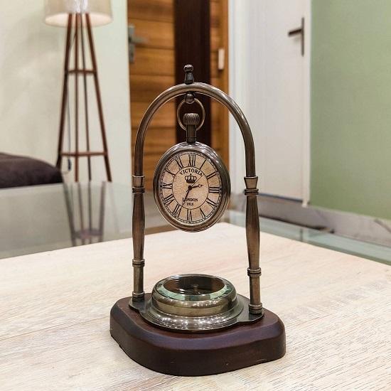 Table Clock,  Christmas Gift, Brass Figurine, Gift for Wife, Couples Gift, Gift for Mom,