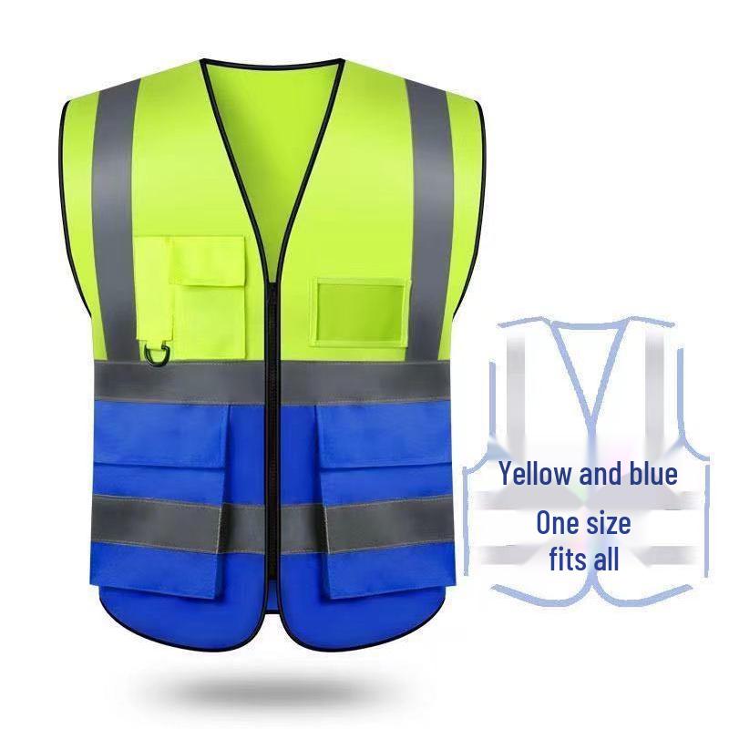 Kamizelka odblaskowa ochronna z wieloma kieszeniami na zamówienie do użytku na zewnątrz, do sanitacji, ogrodnictwa i ochrony z bezpłatnym nadrukiem