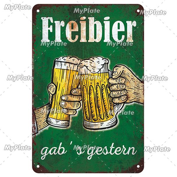 Retro Drink Bier Beer Metal Sign Vintage Plaque Tin Sign Plate Wall Decor For Bar Club Man Cave Bar Plate Drinking Poster Custom