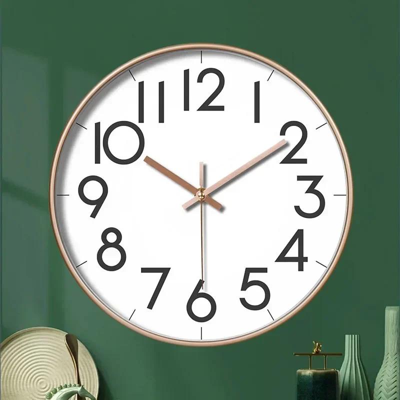 Silent 8 Inch Wall Clock Non-Ticking Decorative Clock for School Office Classroom Bedroom Kitchen Living Room Decor