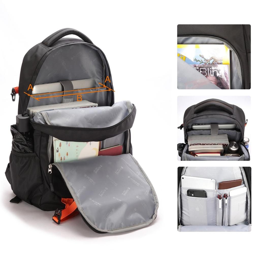 AOKING versatile city backpack 27L Roomy Backpack on Wheels for Girls Boys 50L - Black AOKING