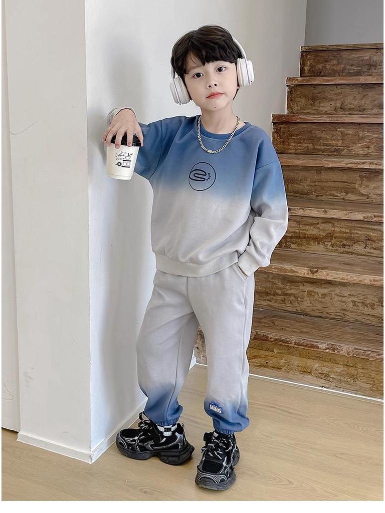 2025 Color Block Stitch Boys & Girls Fashion Sporty Street Style Two-Piece Set