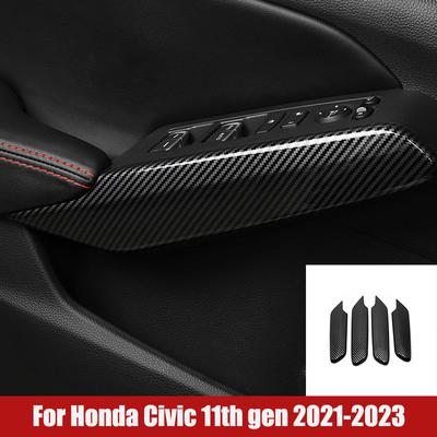 Car Window Lift Switch Panel Side Trim Cover Frame For Honda Civic 11th Gen  2022 2023 ABS Car Styling