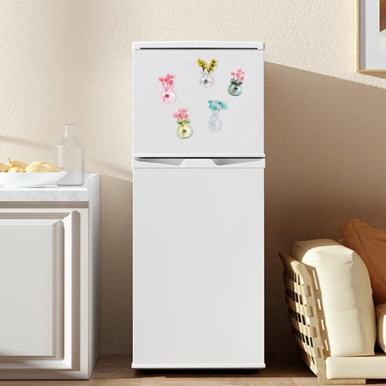 Mini Vase Refrigerator Magnet, Miniature Flower Vase Fridge Magnet, Plants Not Included, Cute Tiny Vase Magnet for Whiteboard Locker Office Kitchen