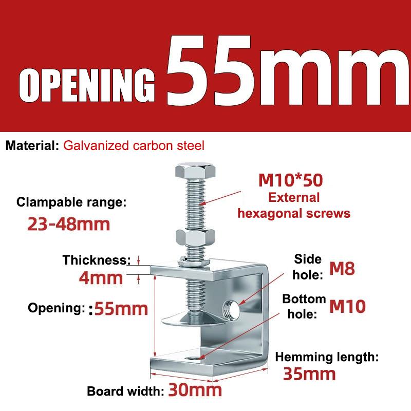 Carbon Steel C-Clamp Steel Pipe Square Clamp Corrosion-Resistant Rust-Proof Adjustable Fixed Holder Clip Hardware Fasteners