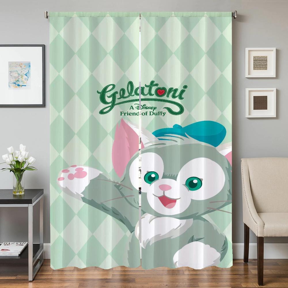 Home Interior Kitchen Curtains for Living Room 2 Pieces Blackout Curtains Door Curtain G-gelatoni-i Bedroom Decoration Partition
