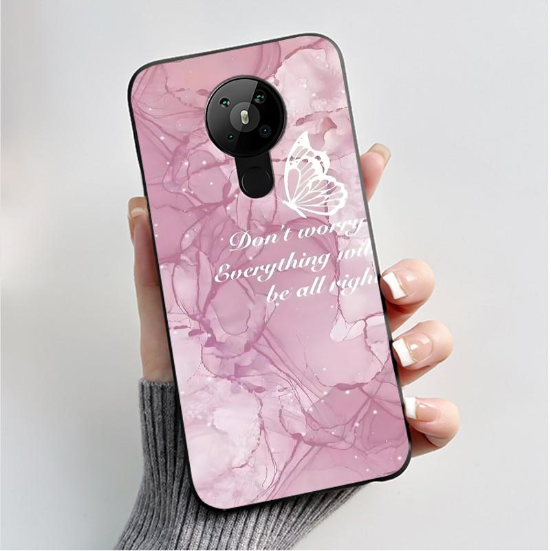 Printing Pattern Case For Nokia 5.3/Nokia 5.4/Nokia 3.4 Coque Soft Silicone Black Shell Cover Cute Flower Cartoon Casing Fundas