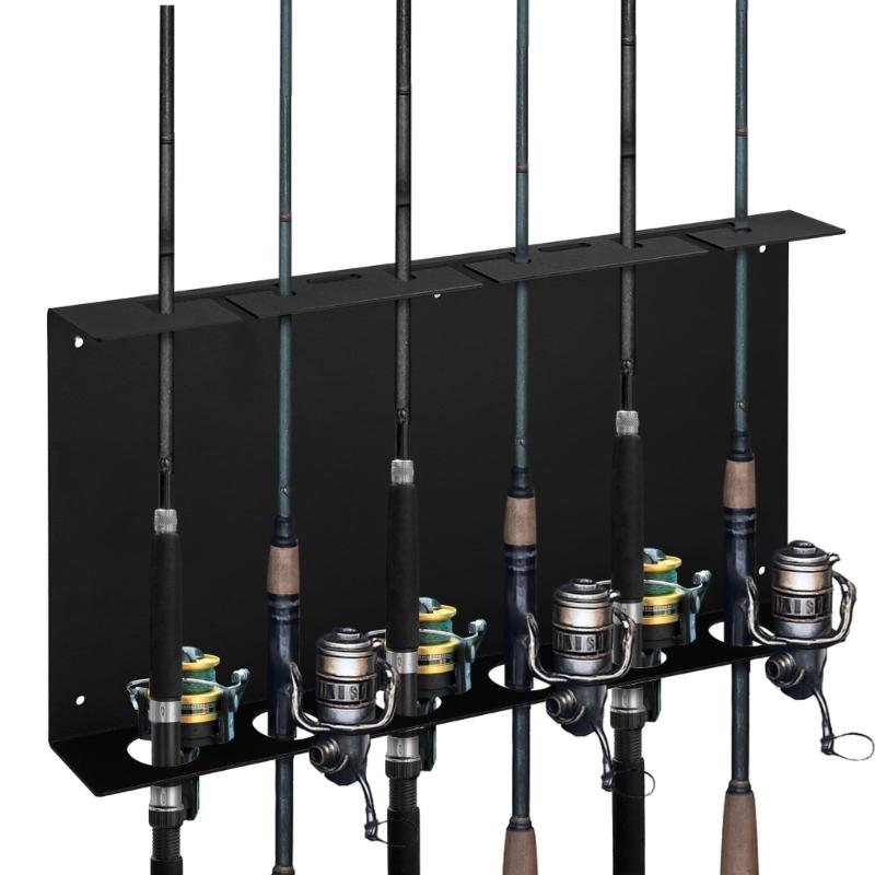 Compacts Vertical Wall Mounted Fishing Rod Storage Rack Rod Mount Brackets Fishing Rod Wall Organizers For Organization