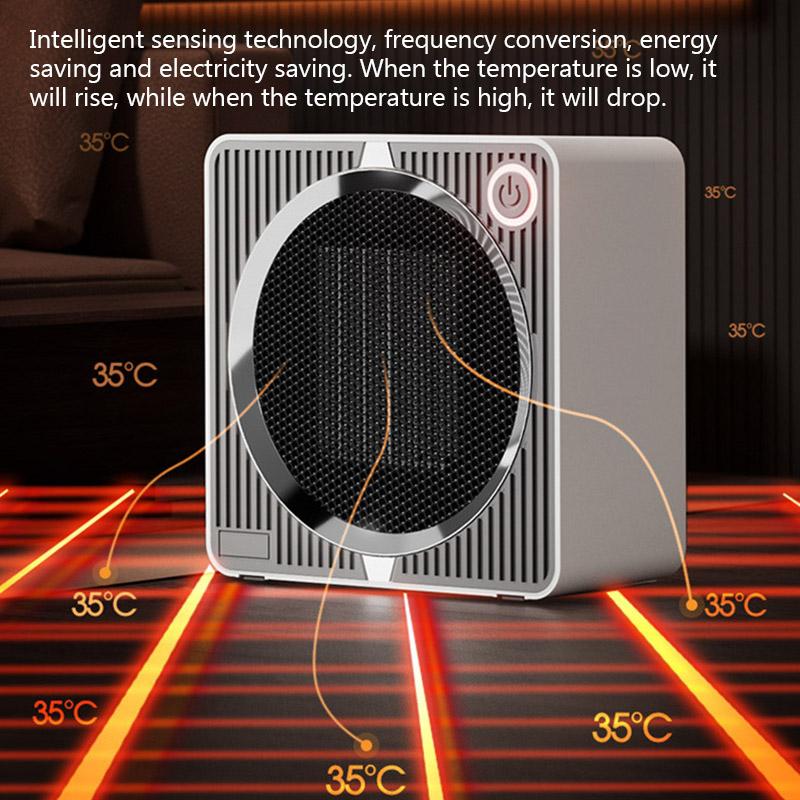 500W Electric Heater PTC Ceramic Heating Hot Air Blower Home Room Small Desktop Fan Heater Winter Low-power Electric Warm Stove